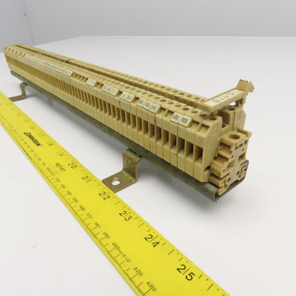 Weidmuller SAK2.5 Electrical Wire Terminal Block Lot Of 60 On Rail 18" OAL