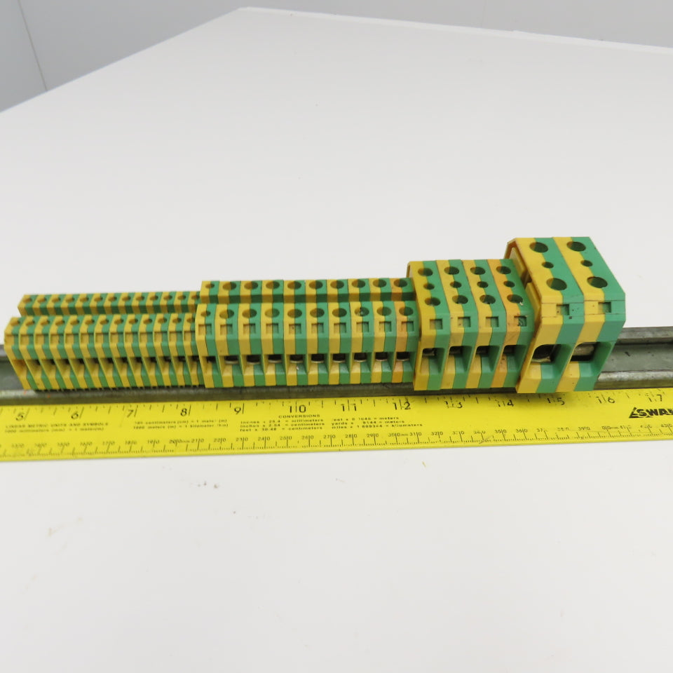 Weidmuller SAK2.5 Electrical Wire Terminal Ground Block Rail Assembly Lot Of 80