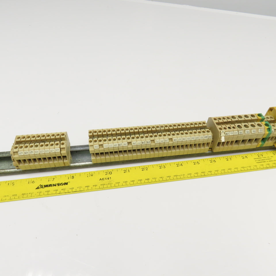 Weidmuller SAK2.5 Electrical Wire Terminal Ground Block Rail Assembly Lot Of 80