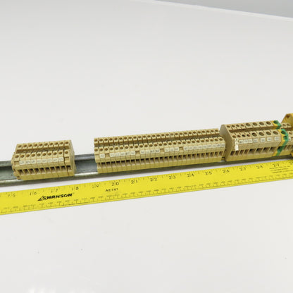 Weidmuller SAK2.5 Electrical Wire Terminal Ground Block Rail Assembly Lot Of 80