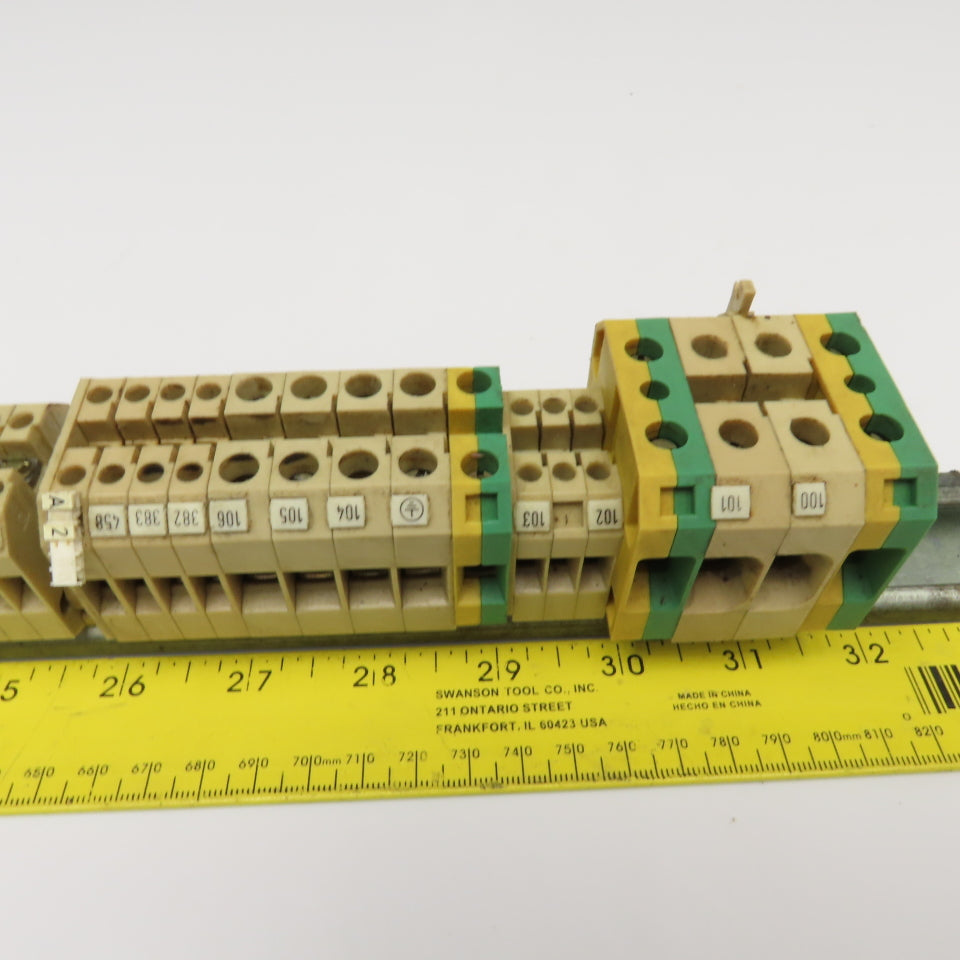 Weidmuller SAK2.5 Electrical Wire Terminal Ground Block Rail Assembly Lot Of 80