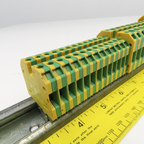 Weidmuller SAK2.5 Electrical Wire Terminal Ground Block Rail Assembly Lot Of 80