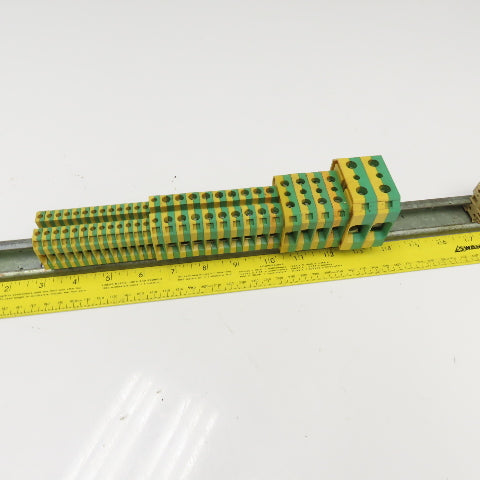 Weidmuller SAK2.5 Electrical Wire Terminal Ground Block Rail Assembly Lot Of 80