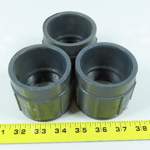 2" Female Adapter FNPT x Socket PVCI SCH80 Lot of 3