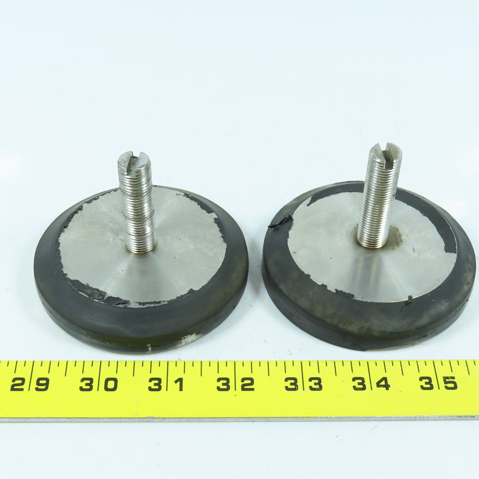 5/8"-11 x 1.75"Threaded Stud Machine Leveling Foot Pad Non Swivel 2.5" Dia.Lot/2