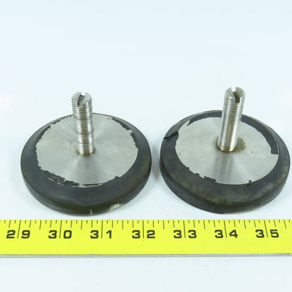 5/8"-11 x 1.75"Threaded Stud Machine Leveling Foot Pad Non Swivel 2.5" Dia.Lot/2