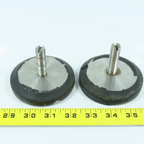 5/8"-11 x 1.75"Threaded Stud Machine Leveling Foot Pad Non Swivel 2.5" Dia.Lot/2