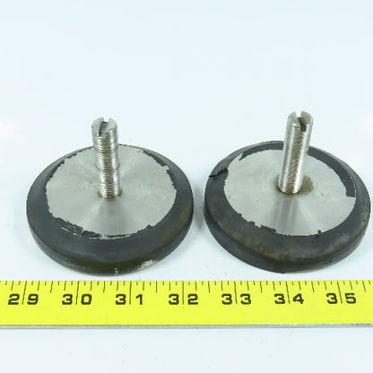 5/8"-11 x 1.75"Threaded Stud Machine Leveling Foot Pad Non Swivel 2.5" Dia.Lot/2