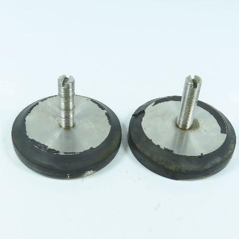 5/8"-11 x 1.75"Threaded Stud Machine Leveling Foot Pad Non Swivel 2.5" Dia.Lot/2
