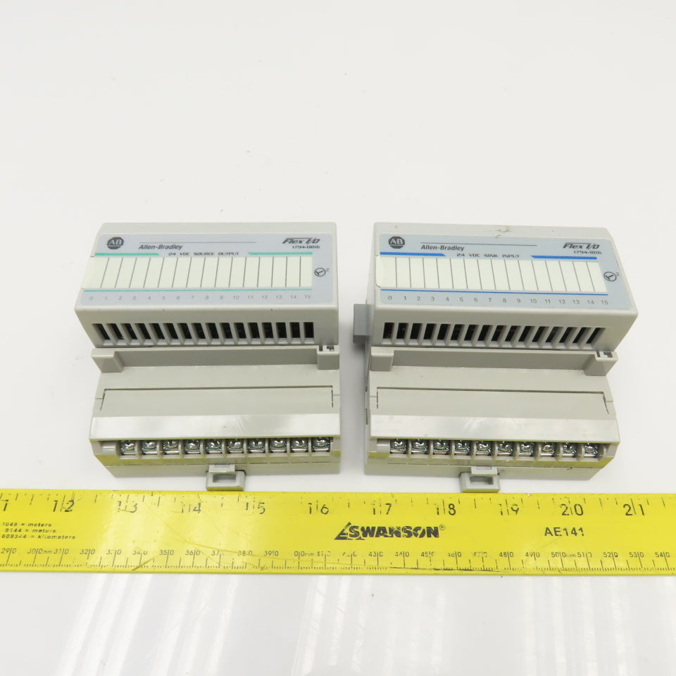 Allen Bradley 1794-IB16 1794-OB16 24VDC Flex I/O Modules Sink/Source Lot Of 2
