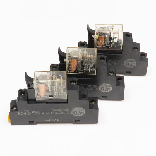 Allen Bradley 700-HN121 700-HK36Z24 120VAC Relay W/ Socket Base Lot Of 3