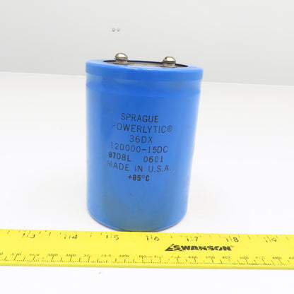 Sprague 36DX Powerlytic 120000-15DC Capacitor