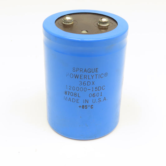 Sprague 36DX Powerlytic 120000-15DC Capacitor