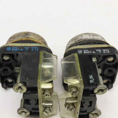 Allen Bradley 800T-AT 600V Push Button Switch Black Flush Lot Of 3