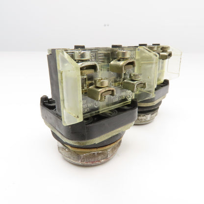 Allen Bradley 800T-AT 600V Push Button Switch Black Flush Lot Of 3