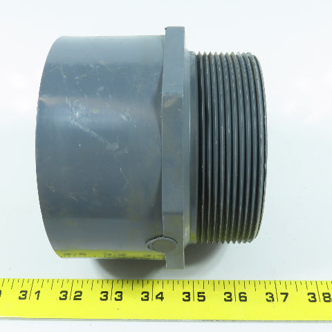 Nibco 4" Male Thread Adapter MNPT x Socket  SCH80 Gray PVCI Pipe Fitting