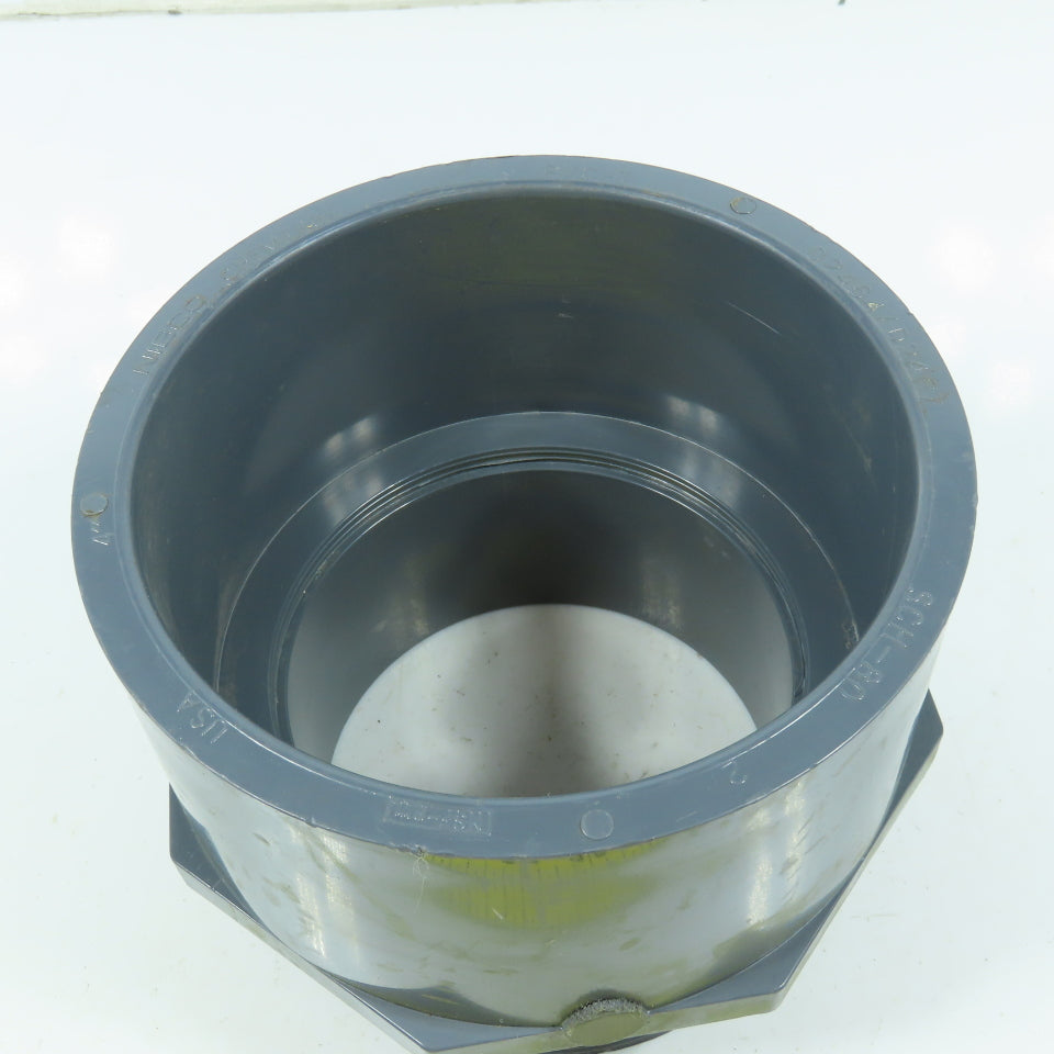 Nibco 4" Male Thread Adapter MNPT x Socket  SCH80 Gray PVCI Pipe Fitting