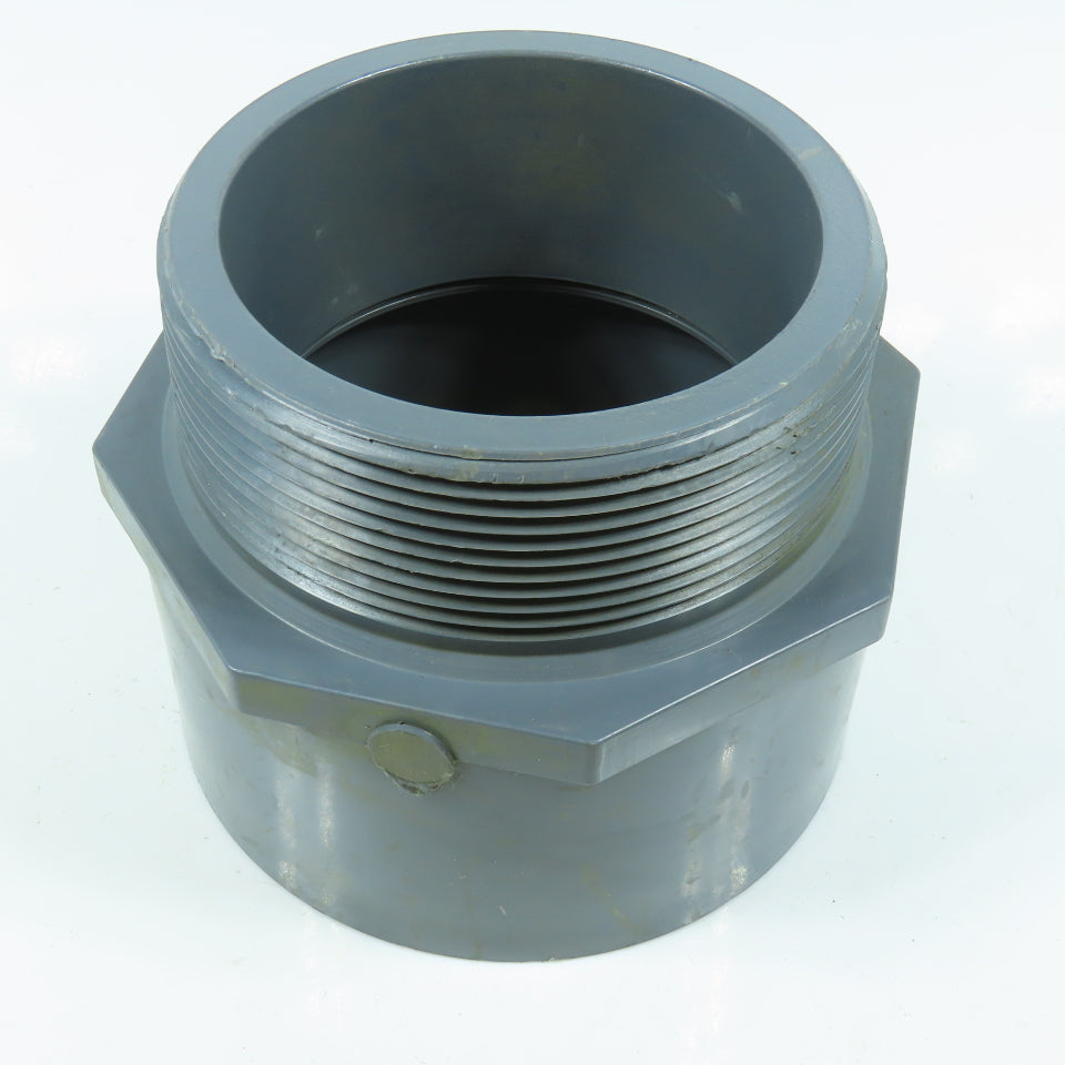 Nibco 4" Male Thread Adapter MNPT x Socket  SCH80 Gray PVCI Pipe Fitting