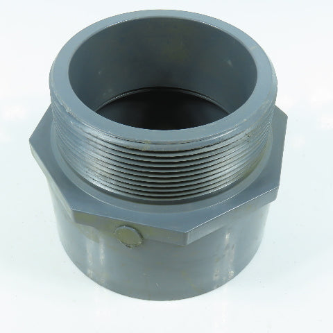 Nibco 4" Male Thread Adapter MNPT x Socket  SCH80 Gray PVCI Pipe Fitting