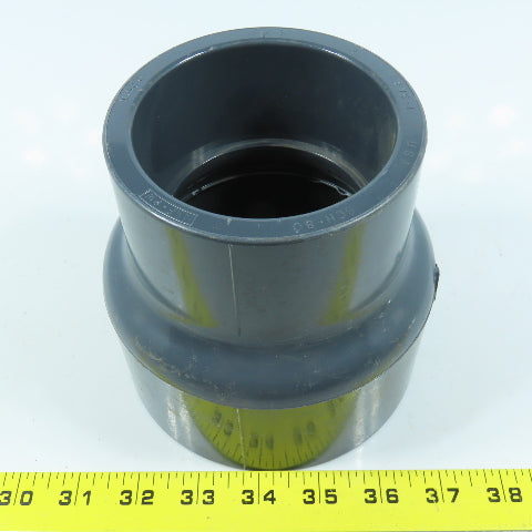 Nibco 4" x 3" Slip Socket Reducer Coupling SCH80 Gray PVCI Pipe Fitting