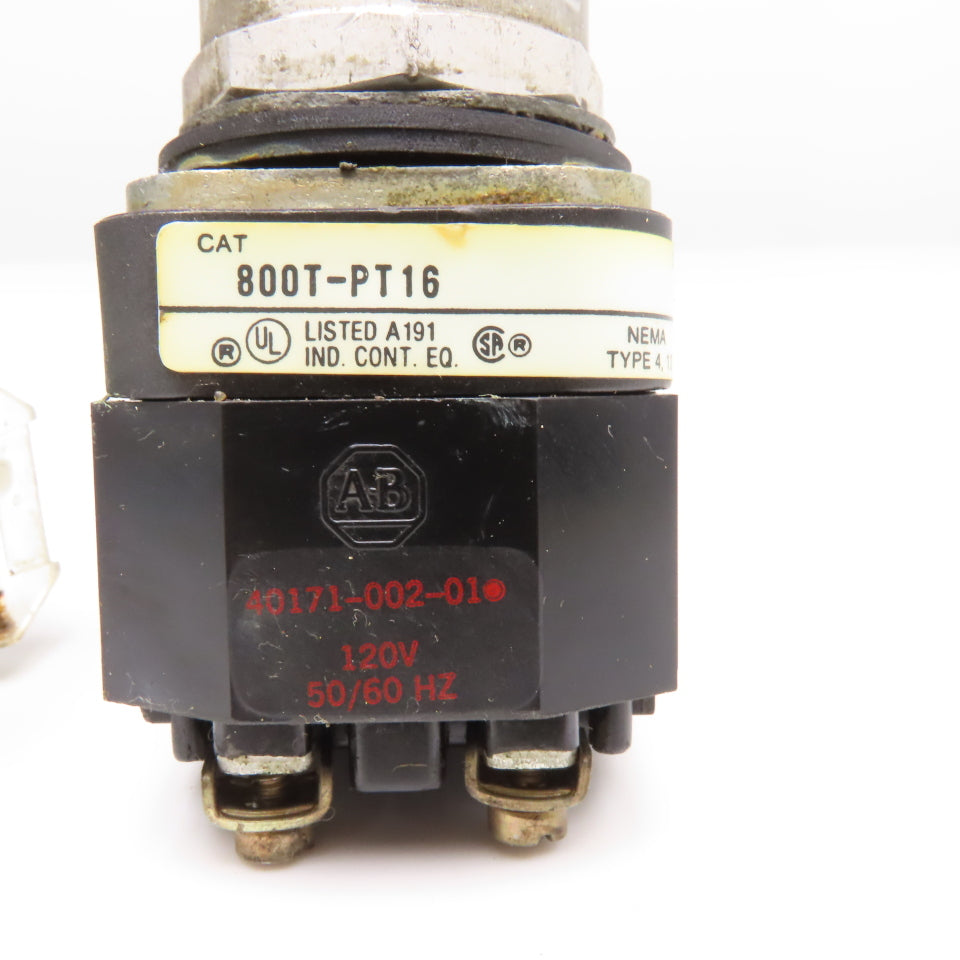 Allen Bradley 800T-PT16 120V Red  Amber Illuminated Push Button Switch Lot Of 3
