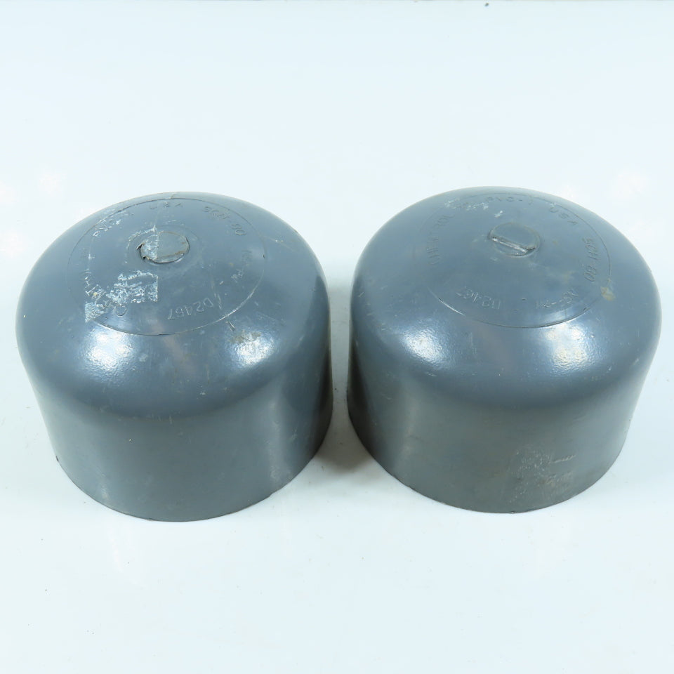 Nibco 3" NPT Threaded Cap SCH80 Gray PVCI Pipe Fitting Lot of 2