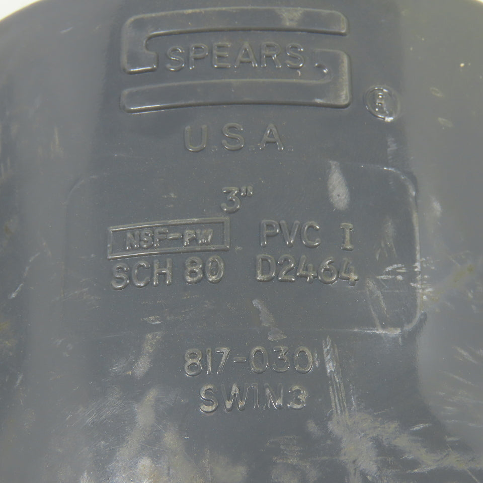 Spears 817-030 3" 45 Degree Elbow FNPT x FNPT SCH80 Gray PVCI Pipe Fitting Lot/2