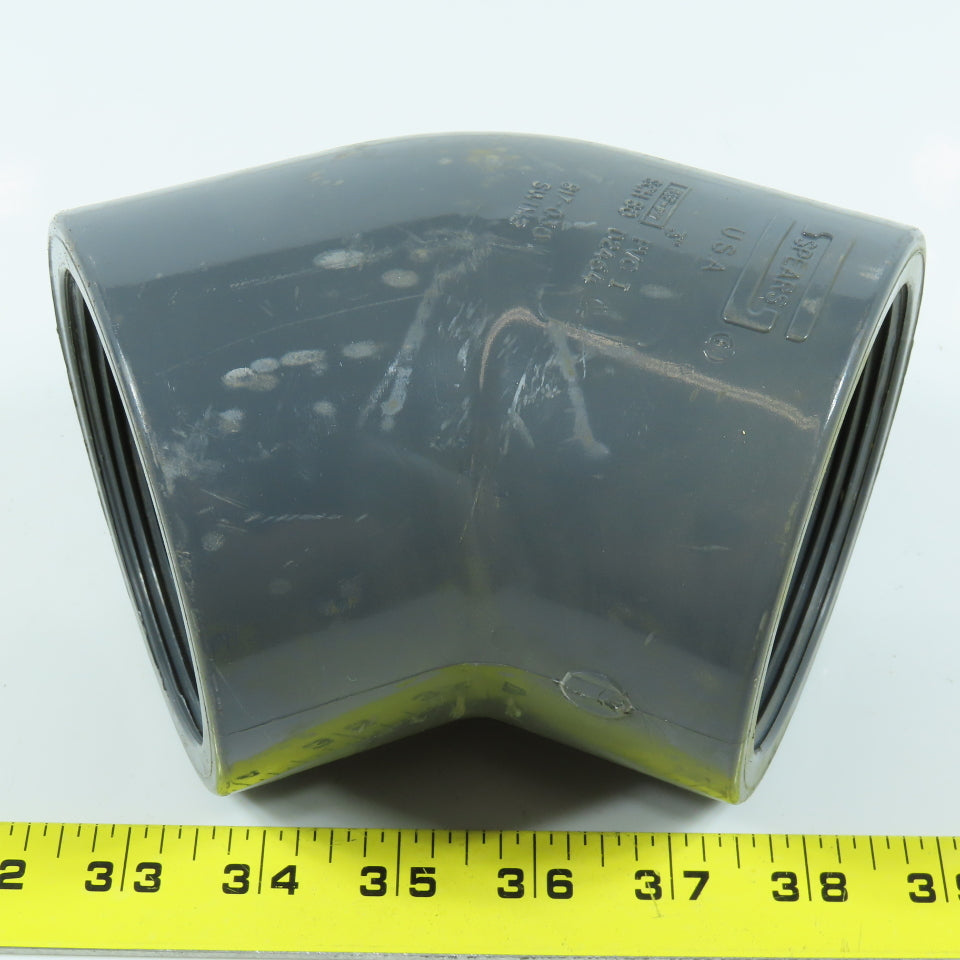 Spears 817-030 3" 45 Degree Elbow FNPT x FNPT SCH80 Gray PVCI Pipe Fitting Lot/2