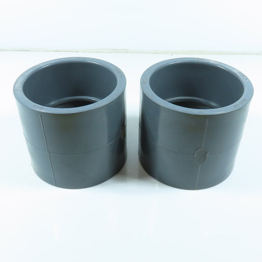 Nibco 4" Socket Slip Coupling SCH80 Gray PVCI Pipe Fitting Lot of 2