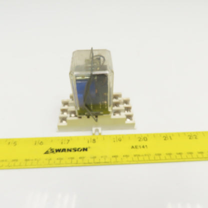 Deltrol 166 3PDT 3/4Hp 600VAC Max 120V Coil Ice Cube Relay W/ Base