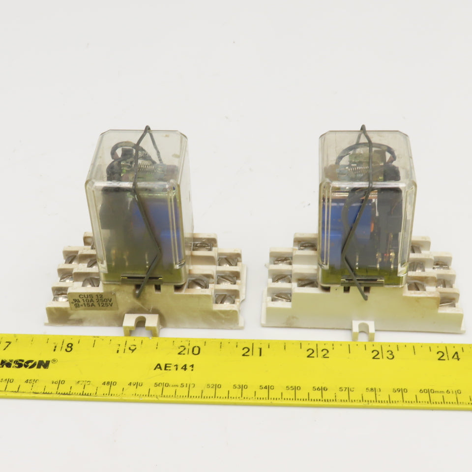 Deltrol 166 3PDT 3/4Hp 600VAC Max 24VAC Coil Ice Cube Relay W/ Base Lot Of 2