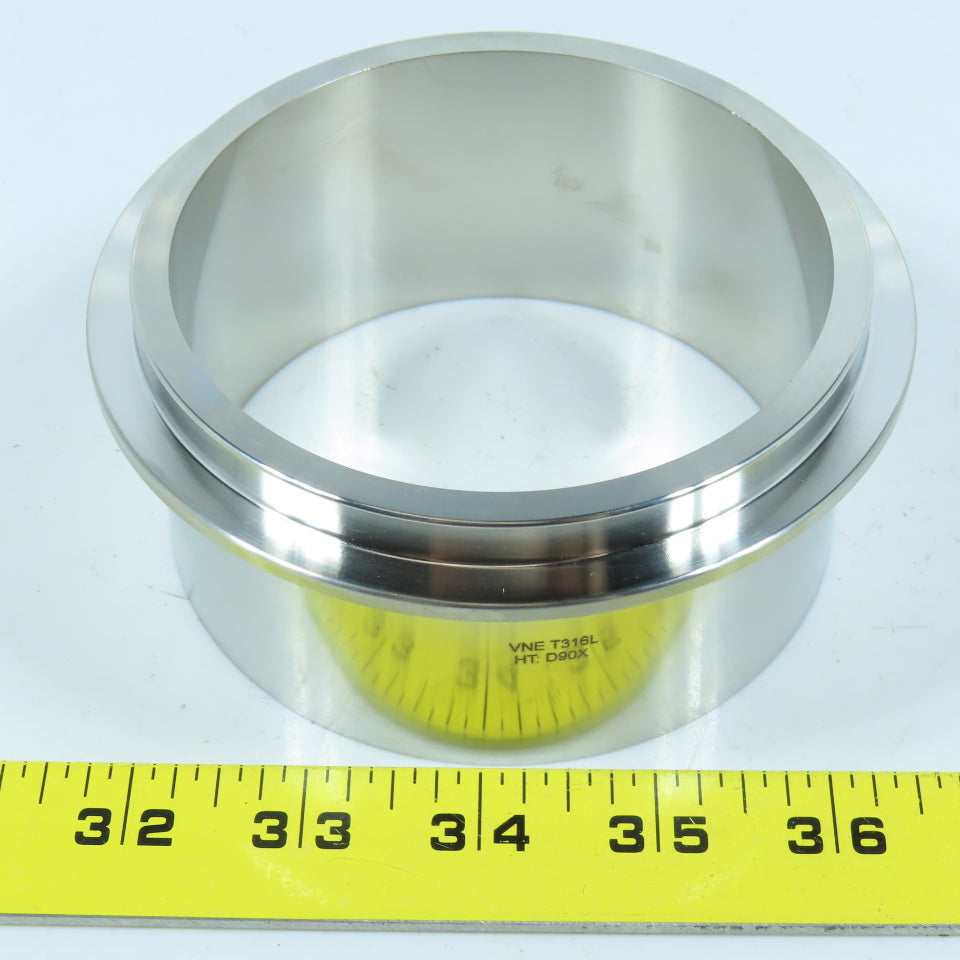 VNE E14WHI-6L4.0 4" E-Line Clamp Long Ferrule 316L Sanitary Stainless Steel