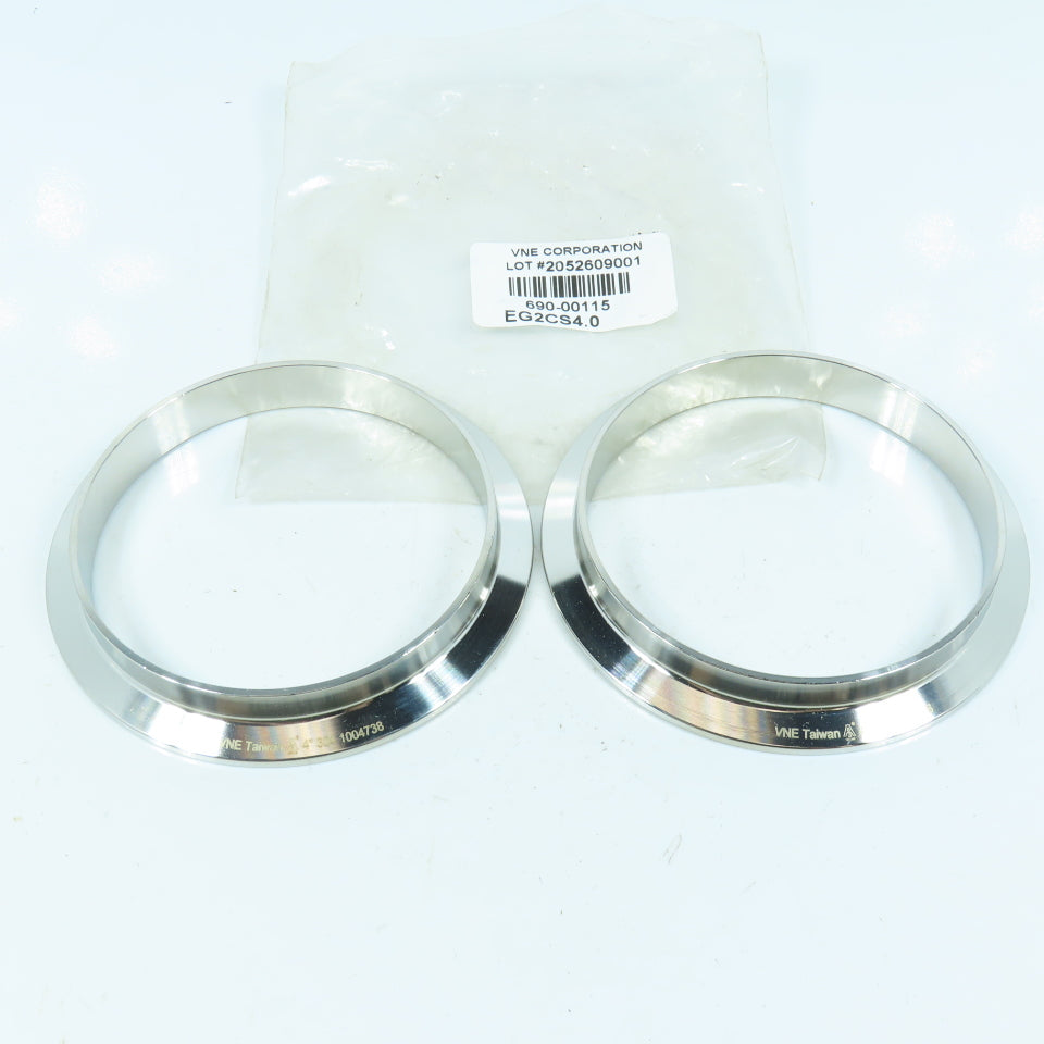 VNE EG2CS4.0 4" Tri Clamp Welding Ferrule 304 Sanitary Stainless Steel Lot of 2