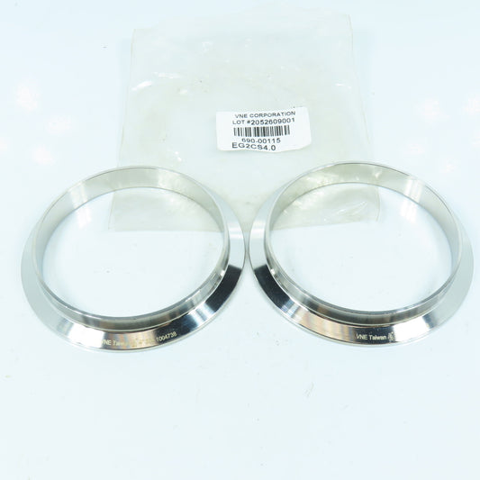 VNE EG2CS4.0 4" Tri Clamp Welding Ferrule 304 Sanitary Stainless Steel Lot of 2