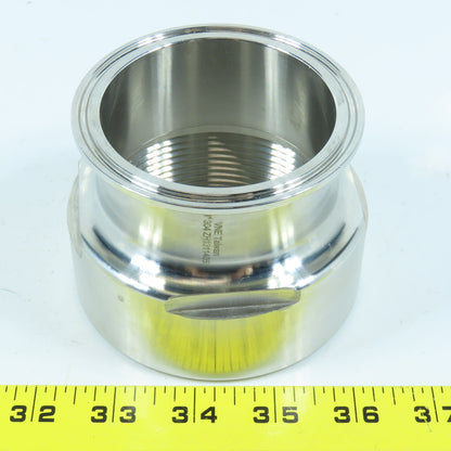 VNE EG22-6L3.0 3" Tri Clamp Adapter 304 Sanitary Stainless Steel Clamp x FNPT