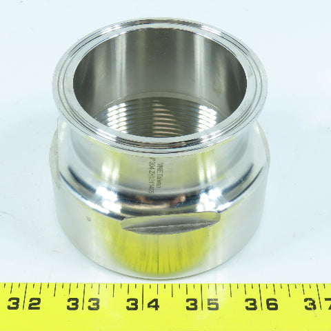 VNE EG22-6L3.0 3" Tri Clamp Adapter 304 Sanitary Stainless Steel Clamp x FNPT