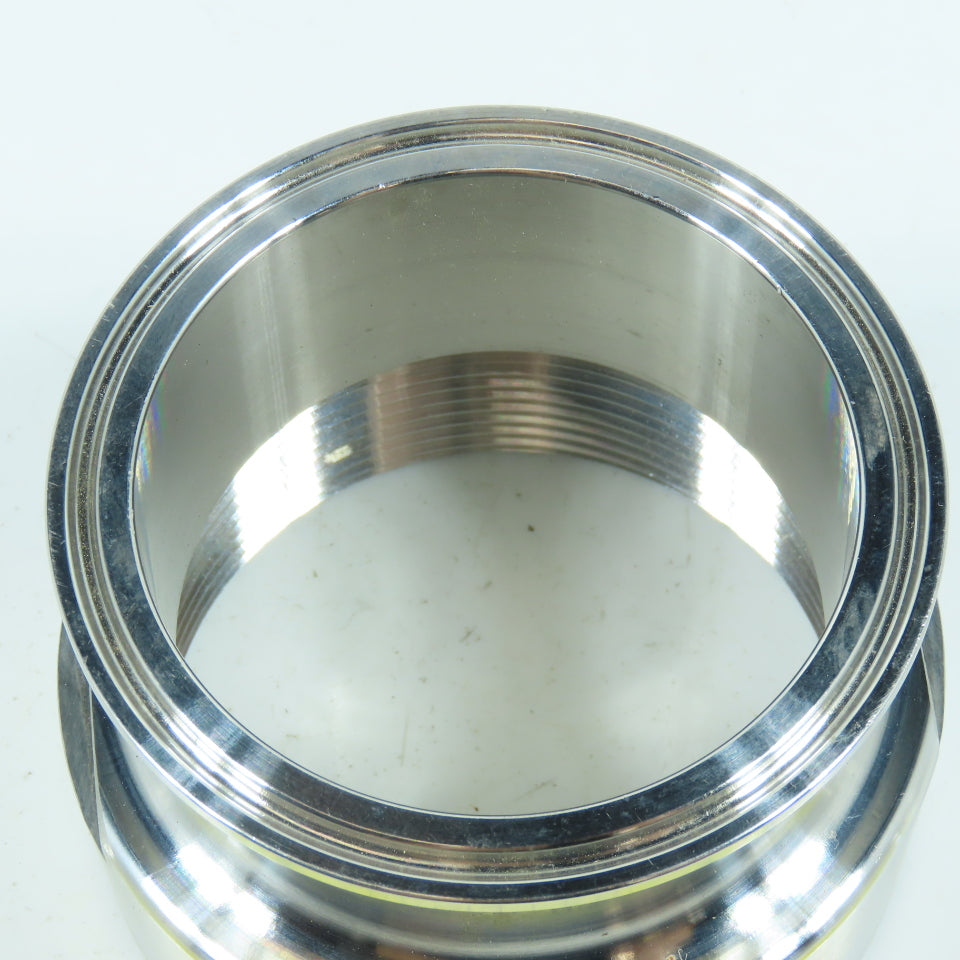 VNE EG22-6L3.0 3" Tri Clamp Adapter 304 Sanitary Stainless Steel Clamp x FNPT