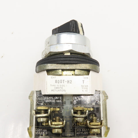 Allen Bradley 800T-H2 2 Position Selector Switch 600V