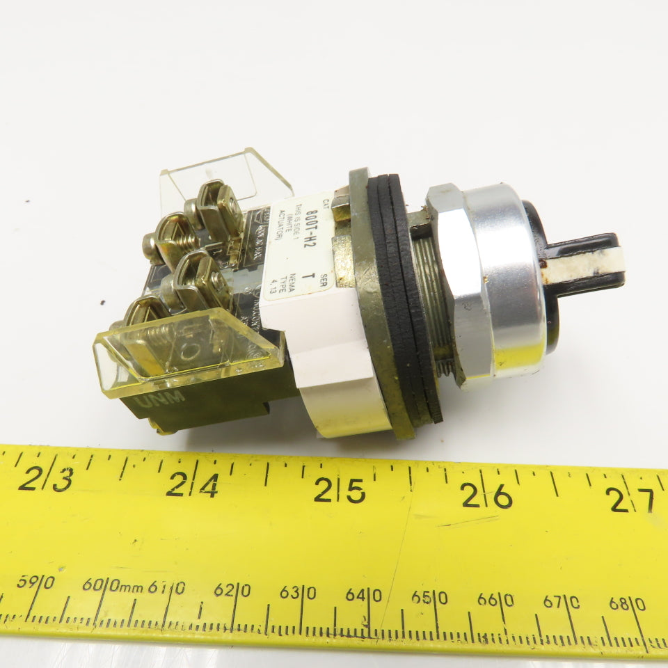 Allen Bradley 800T-H2 2 Position Selector Switch 600V