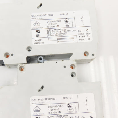 Allen Bradley 1492-SP1C050 Single Pole Circuit Breakers 240V 10, 5 Amp Lot OF 6