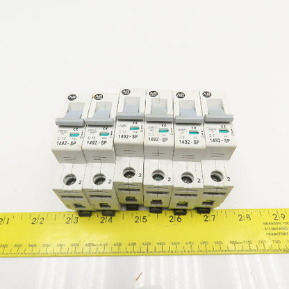 Allen Bradley 1492-SP1C050 Single Pole Circuit Breakers 240V 10, 5 Amp Lot OF 6