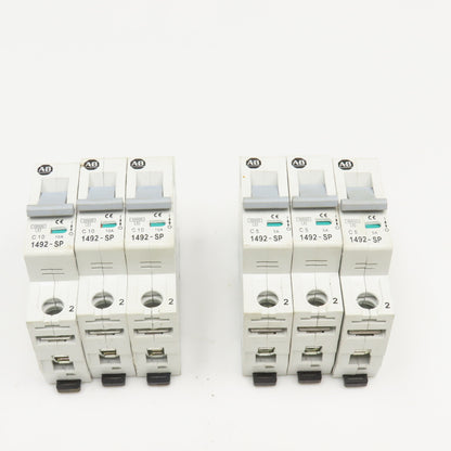 Allen Bradley 1492-SP1C050 Single Pole Circuit Breakers 240V 10, 5 Amp Lot OF 6
