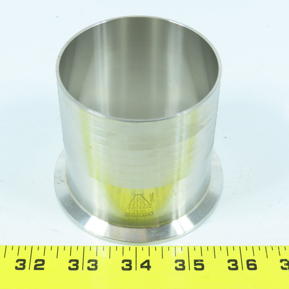 VNE 3" Tri Clamp Hose Barb Adapter 304L Sanitary Stainless Steel