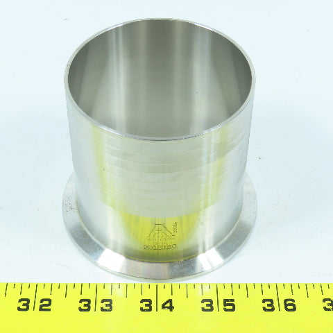 VNE 3" Tri Clamp Hose Barb Adapter 304L Sanitary Stainless Steel
