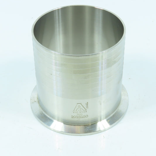 VNE 3" Tri Clamp Hose Barb Adapter 304L Sanitary Stainless Steel