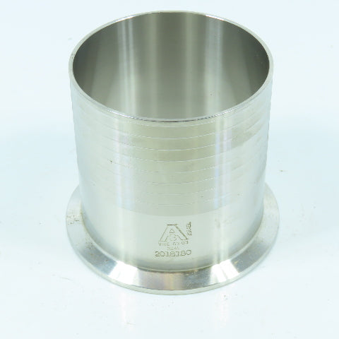 VNE 3" Tri Clamp Hose Barb Adapter 304L Sanitary Stainless Steel