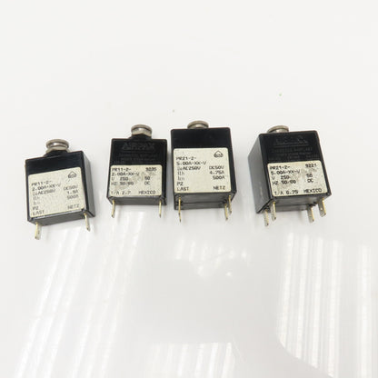 Airpax PR11-2 PR21-2 2 Amp 5 Amp Circuit Breaker 250VAC 50VDC Lot Of 4
