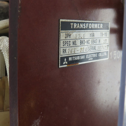 Mitsubishi RK744-024 33.6kVA Three Phase Transformer HV 200V LV 100/200V
