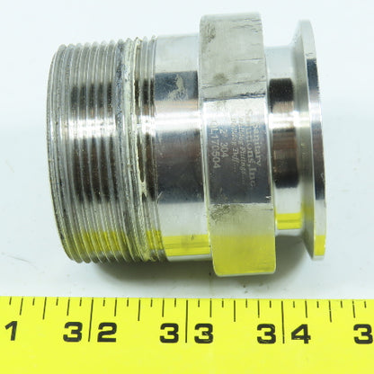 Sanitary Solutions 2" Male Adapter 304 Sanitary Stainless Steel Clamp x MNPT