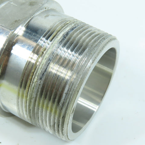 Sanitary Solutions 2" Male Adapter 304 Sanitary Stainless Steel Clamp x MNPT
